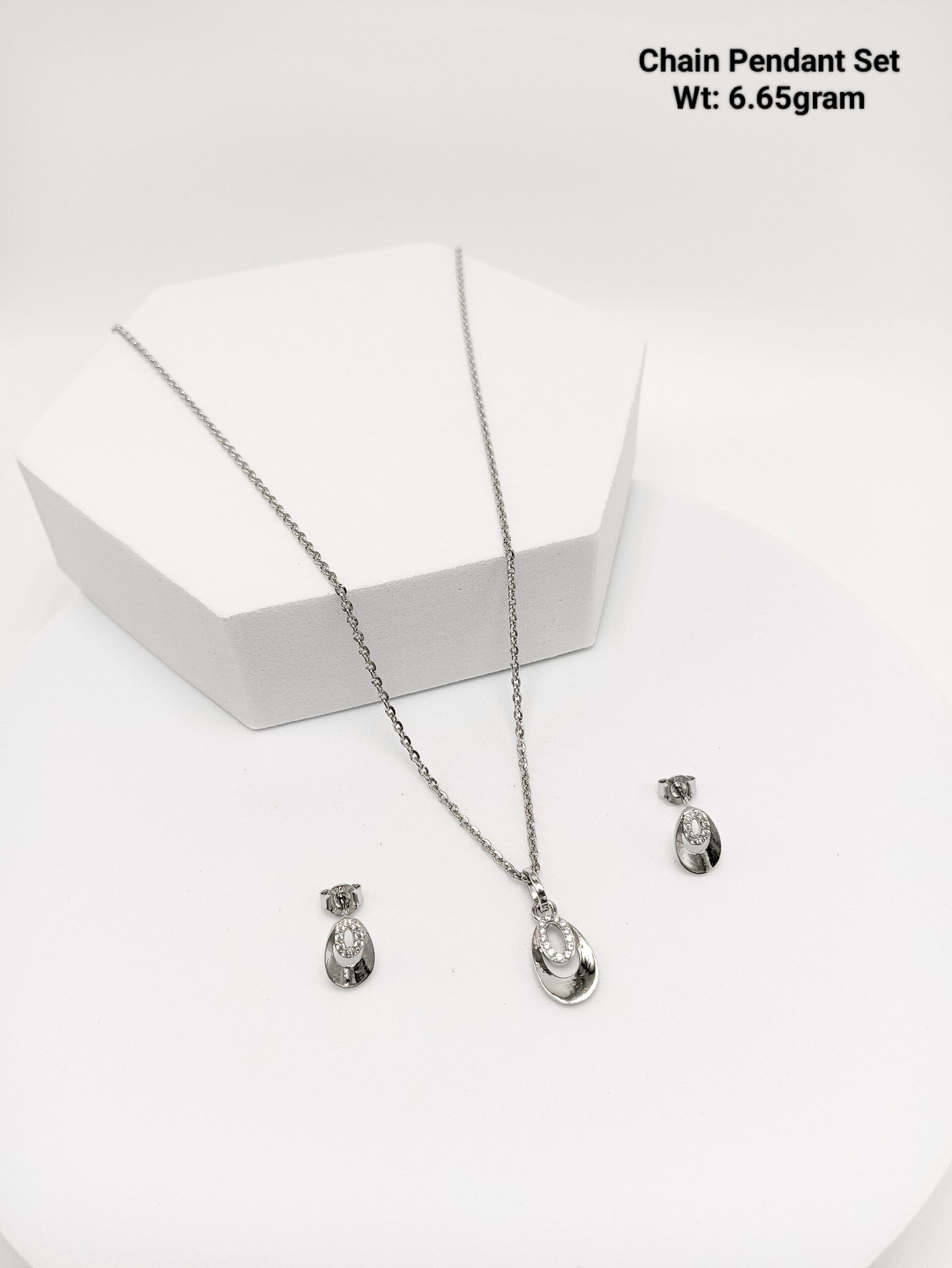 92.5 New Design Silver Chain Pendant Set