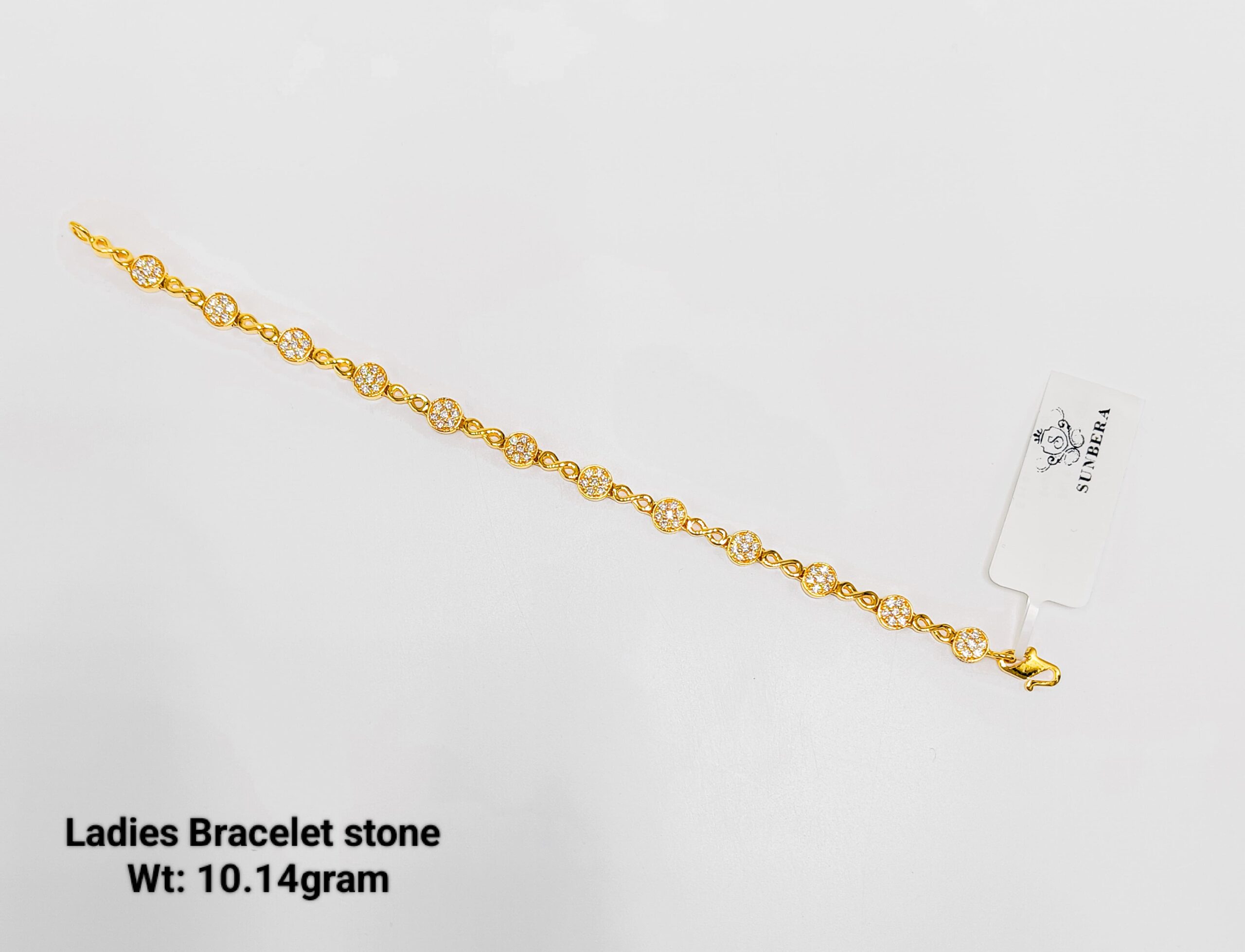 22KT New Design Gold Ladies Bracelet Stone