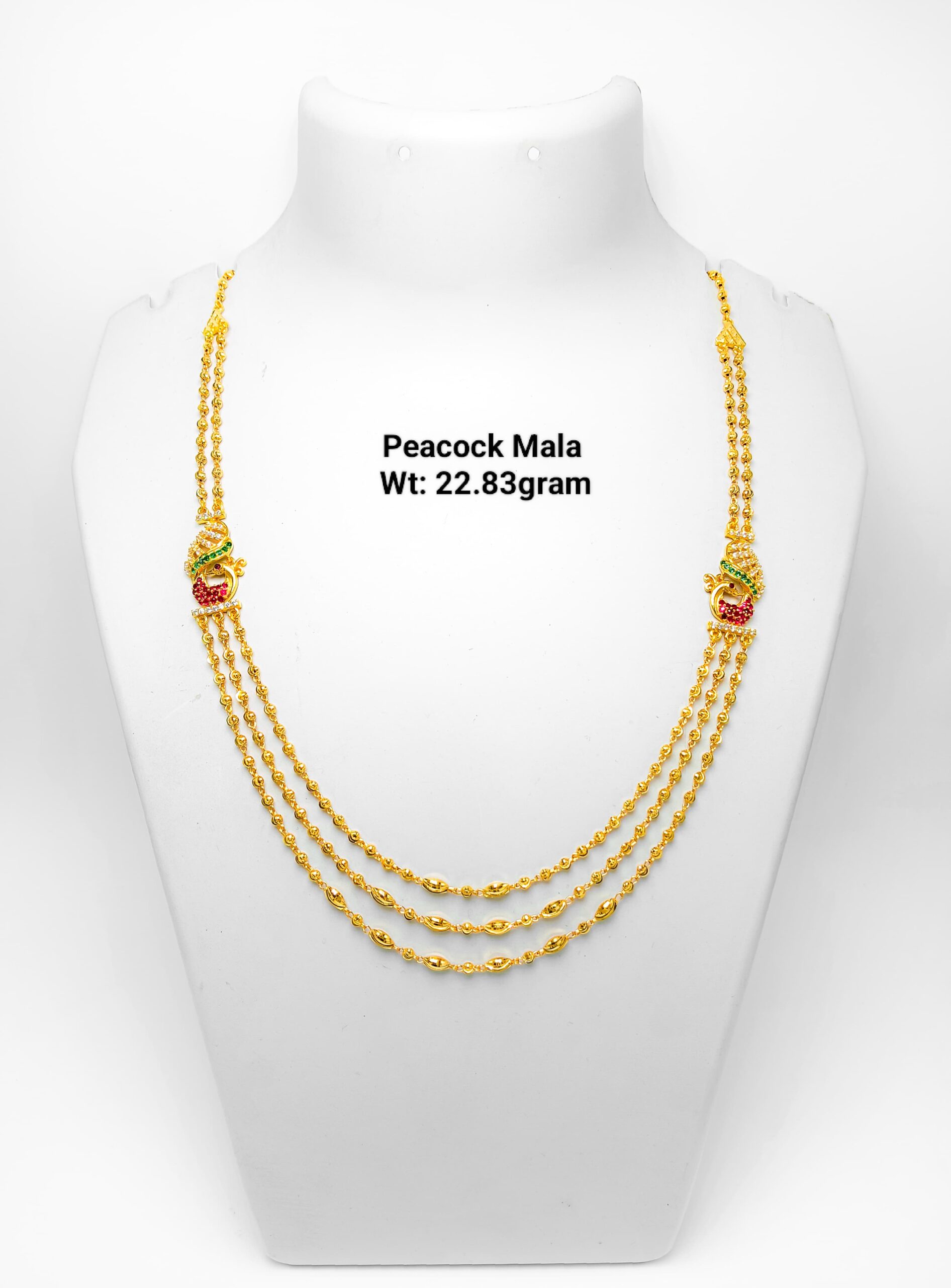 22KT New Design Gold Peacock Mala